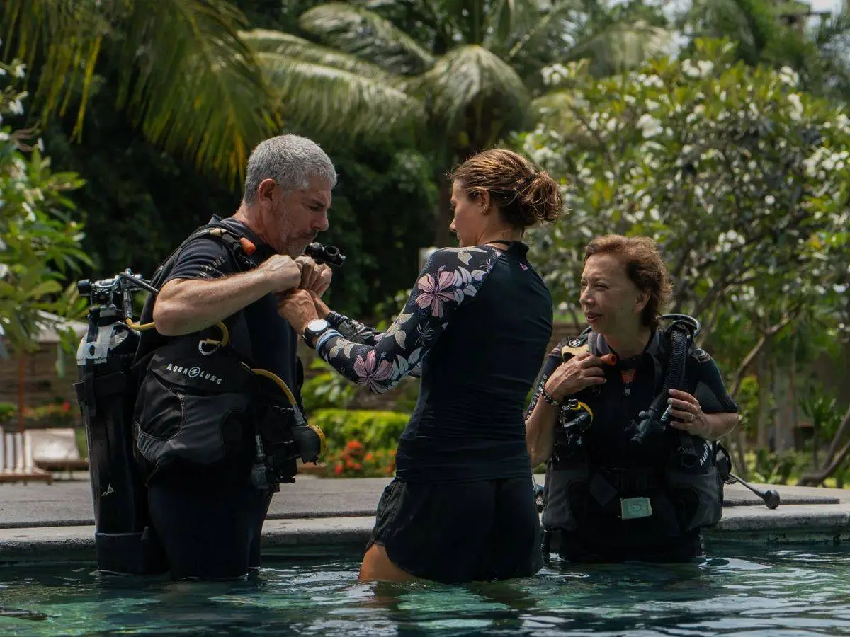 First breaths underwater in the training pool