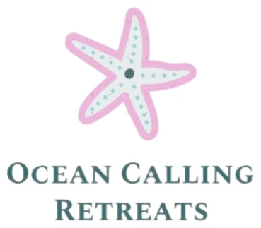 Ocean Calling Retreats logo: a pink and pale teal starfish
