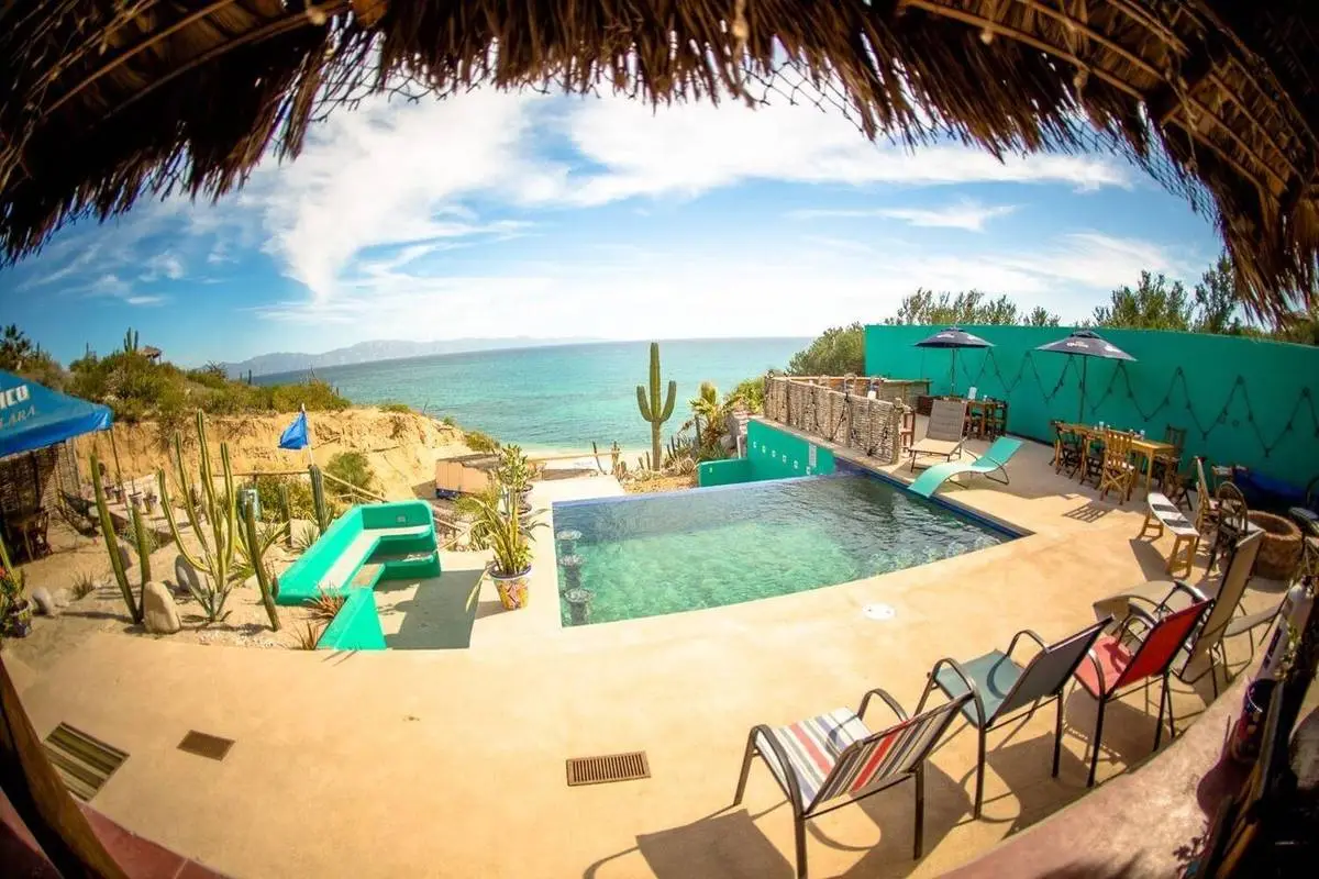 The pool above the Sea of Cortez at your stay in La Ventana
