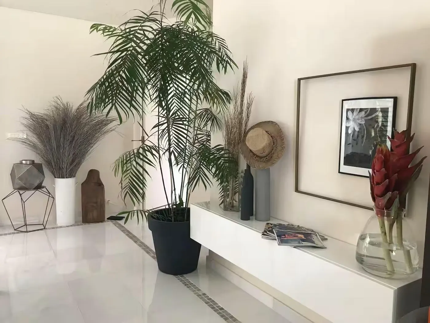 The bright living room of the villa