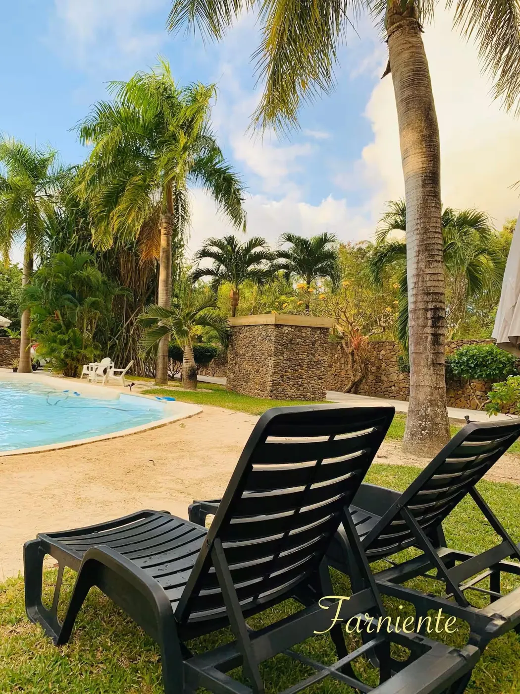 Sun loungers by the pool