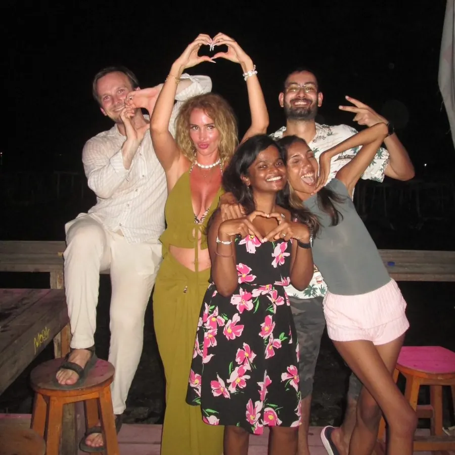 Heart hands after dinner together